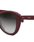 CELINE Thin Burgundy Butterfly Sunglasses